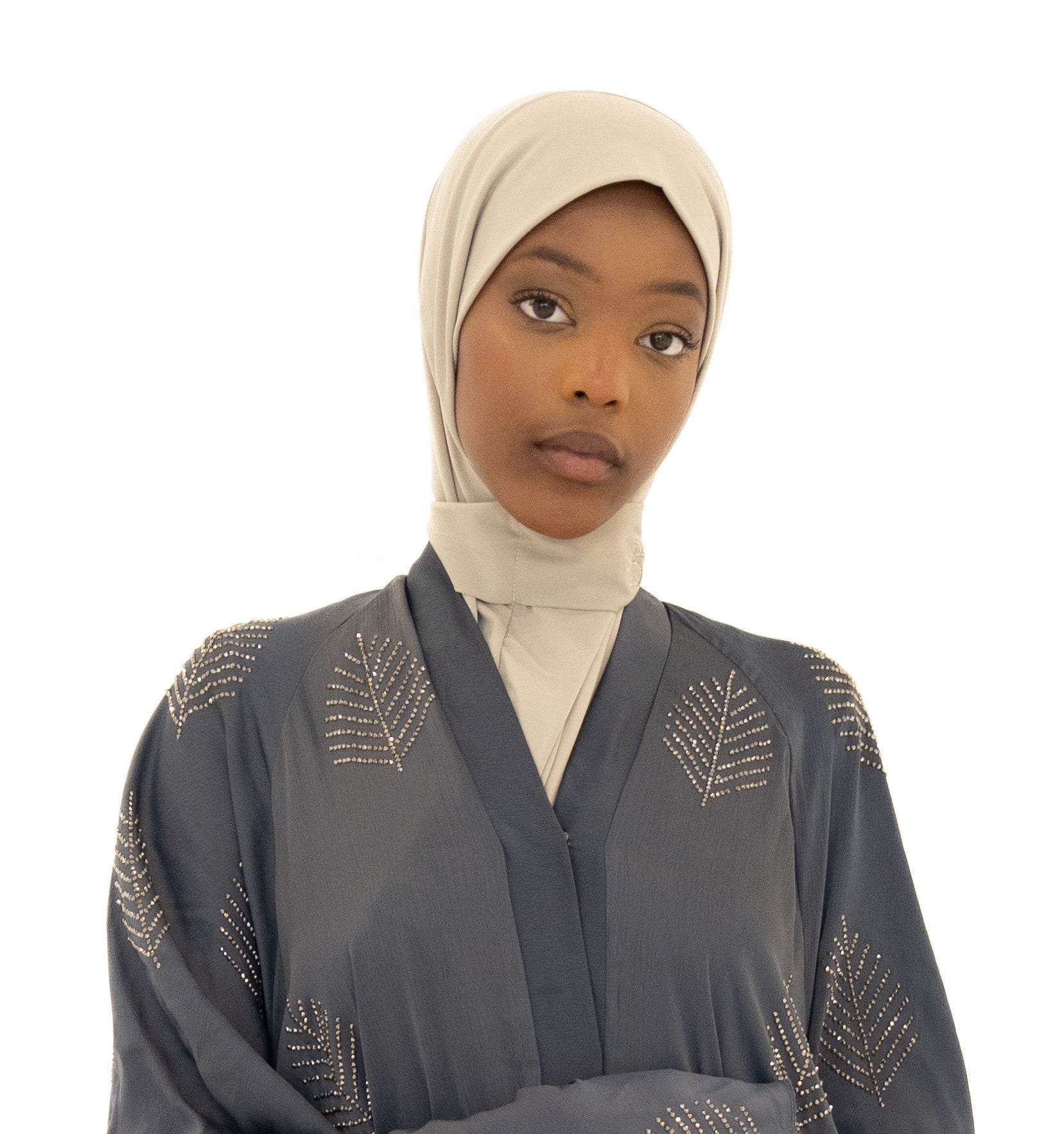 Hijab Instantané – Jersey Premium Greige