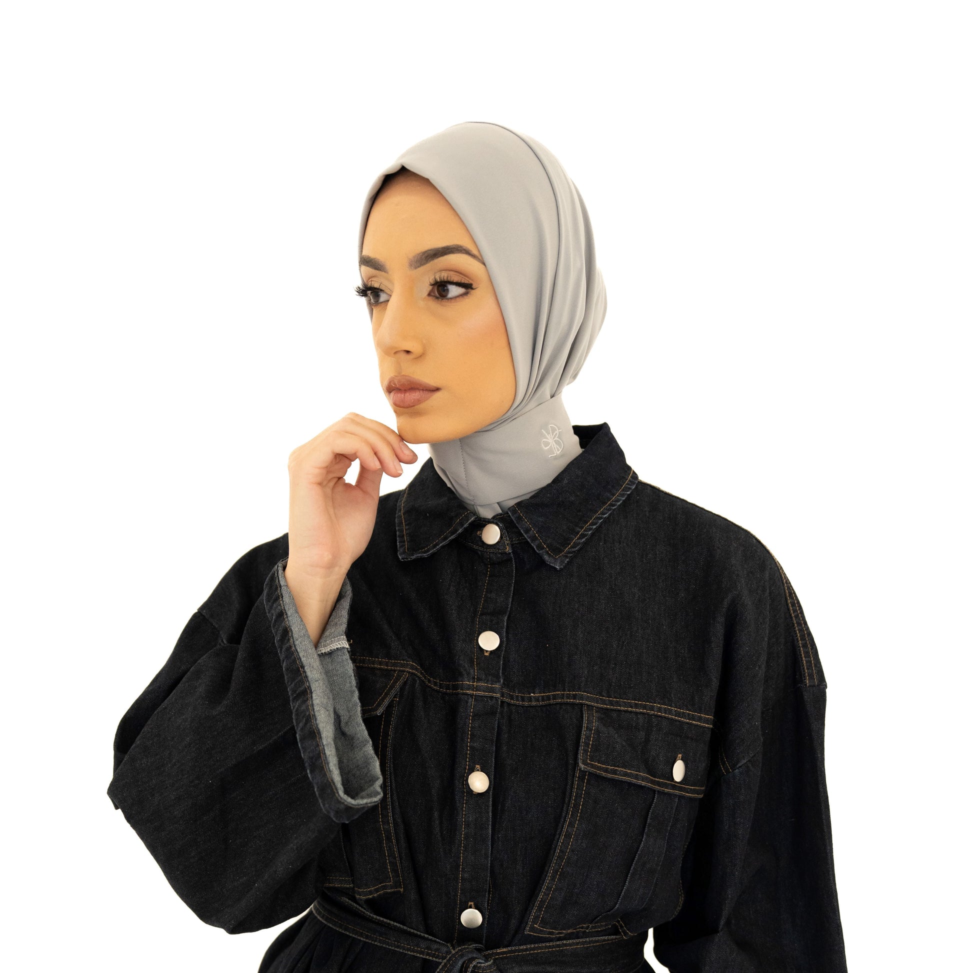 Hijab Instantané – Jersey Premium Light Grey