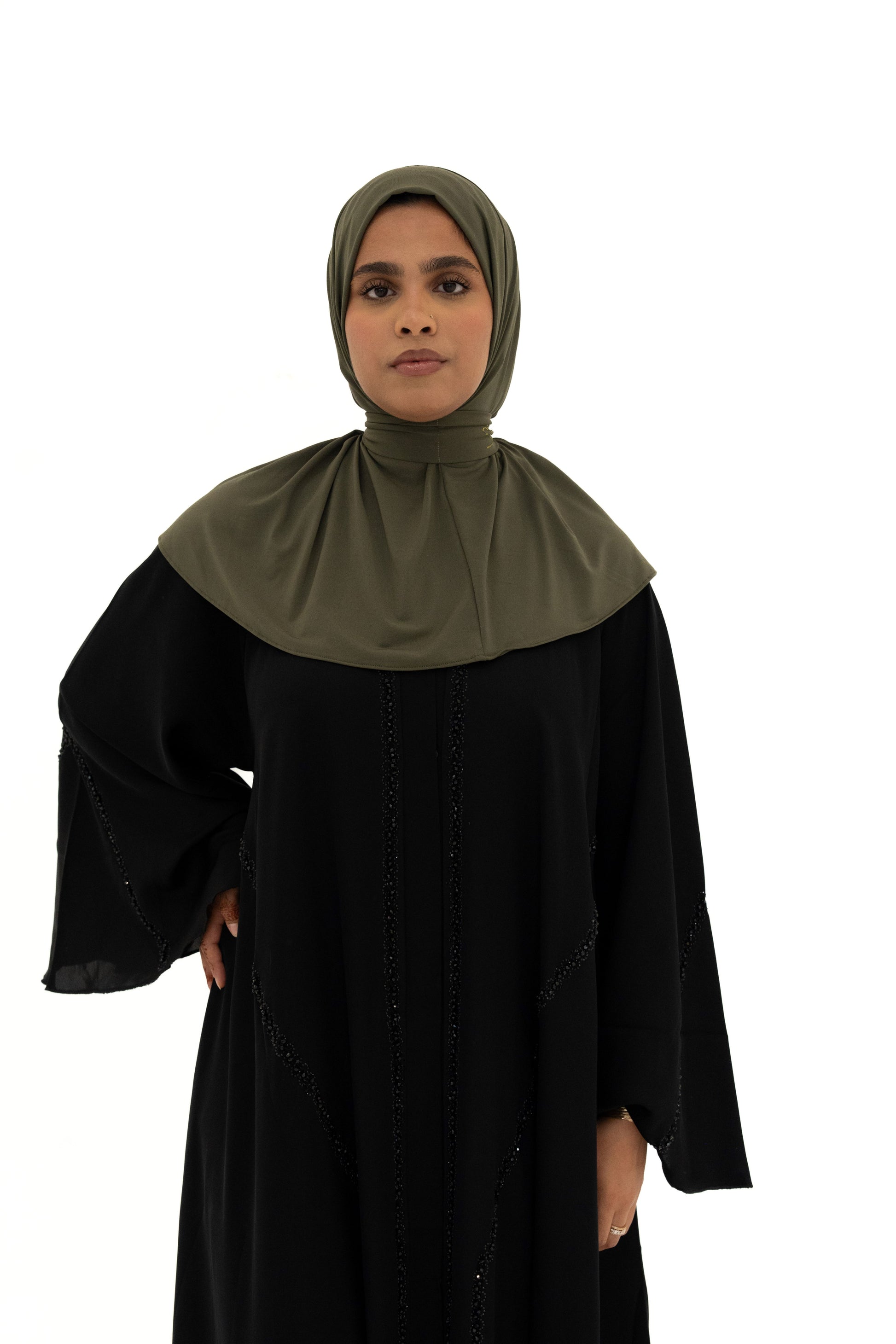Hijab Instantané – Jersey Premium Army green
