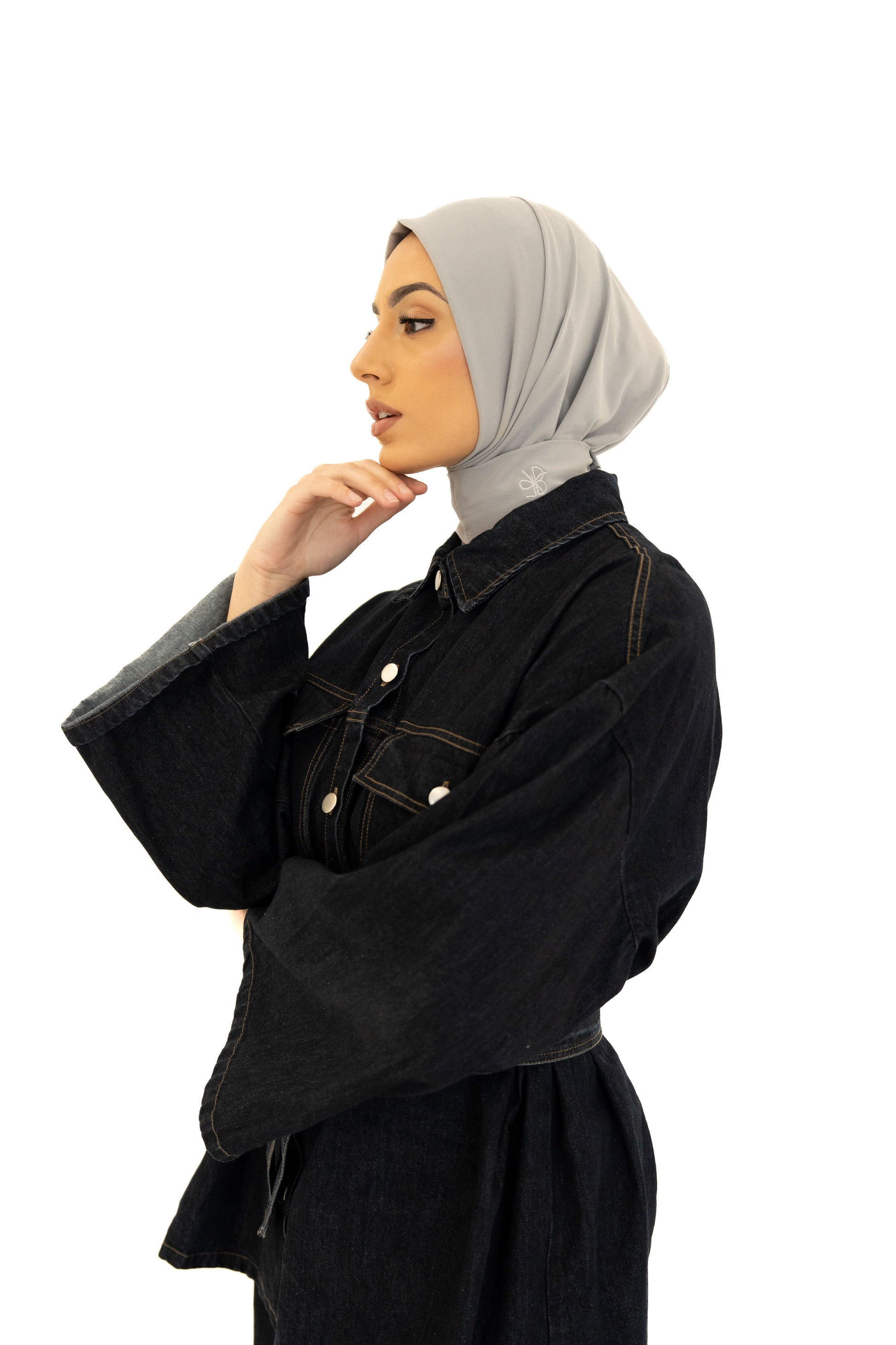 Hijab Instantané – Jersey Premium Light Grey